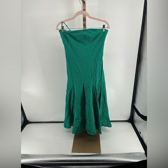 Maeve by Anthropology long green eyelet strapless dress size 8 - Picture 6 of 12